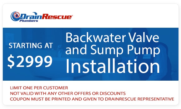 Drain Rescue Backwater valve cost and sump pump special Drain Rescue Backwater valve cost special